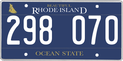 RI license plate 298070
