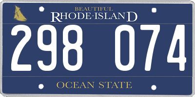 RI license plate 298074