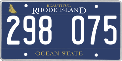 RI license plate 298075