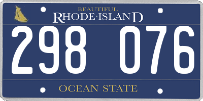 RI license plate 298076