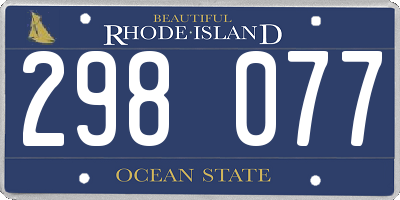 RI license plate 298077