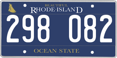 RI license plate 298082