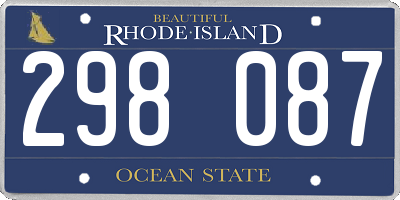 RI license plate 298087