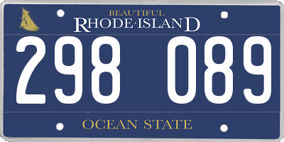 RI license plate 298089