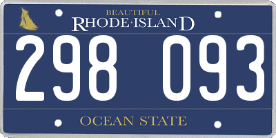 RI license plate 298093