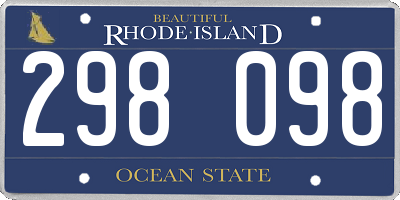 RI license plate 298098