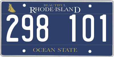 RI license plate 298101