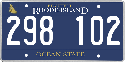 RI license plate 298102