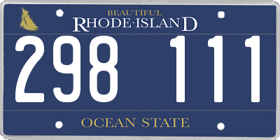 RI license plate 298111