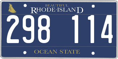 RI license plate 298114