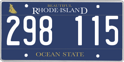 RI license plate 298115