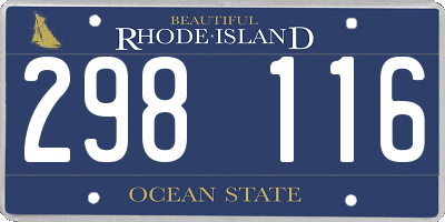 RI license plate 298116