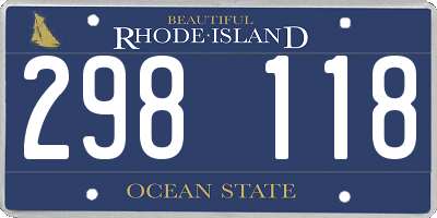 RI license plate 298118