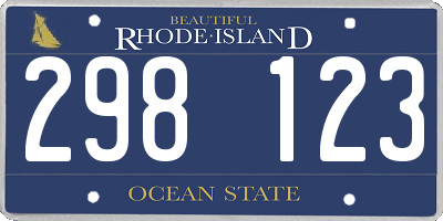 RI license plate 298123