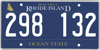 RI license plate 298132