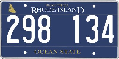 RI license plate 298134