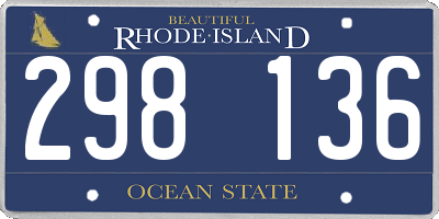 RI license plate 298136