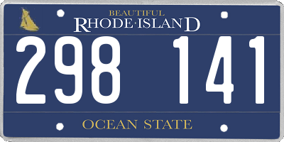 RI license plate 298141