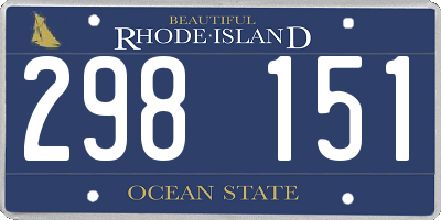 RI license plate 298151