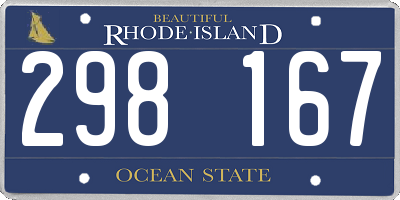 RI license plate 298167