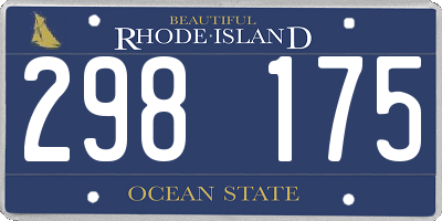RI license plate 298175