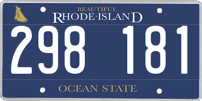 RI license plate 298181