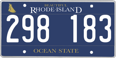RI license plate 298183