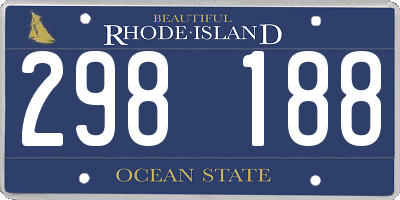 RI license plate 298188