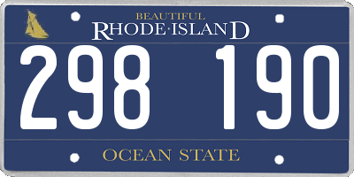RI license plate 298190