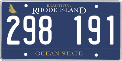RI license plate 298191