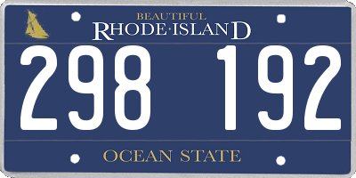 RI license plate 298192