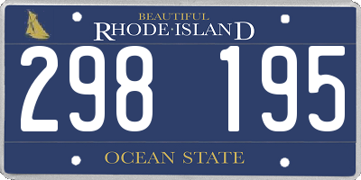 RI license plate 298195
