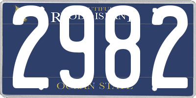 RI license plate 2982