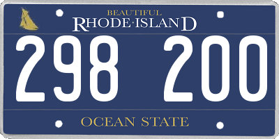 RI license plate 298200