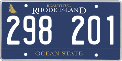 RI license plate 298201