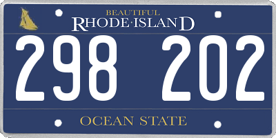 RI license plate 298202