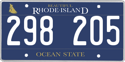 RI license plate 298205