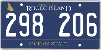 RI license plate 298206