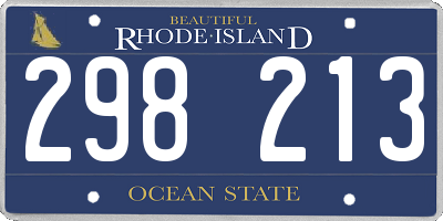RI license plate 298213