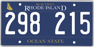 RI license plate 298215