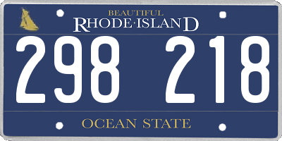 RI license plate 298218