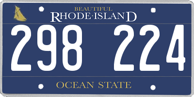 RI license plate 298224