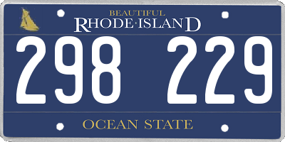 RI license plate 298229