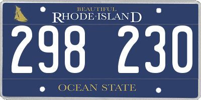 RI license plate 298230