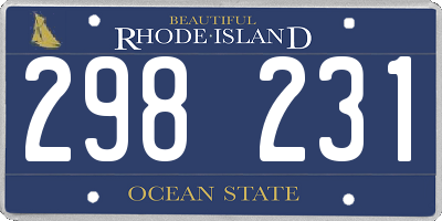 RI license plate 298231