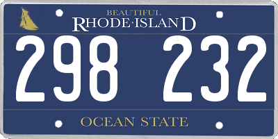 RI license plate 298232