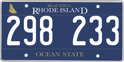 RI license plate 298233