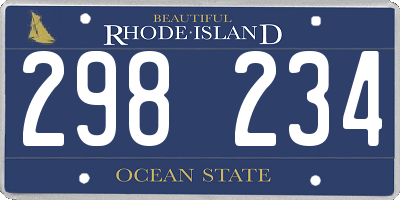 RI license plate 298234