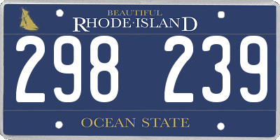 RI license plate 298239