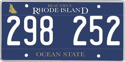 RI license plate 298252
